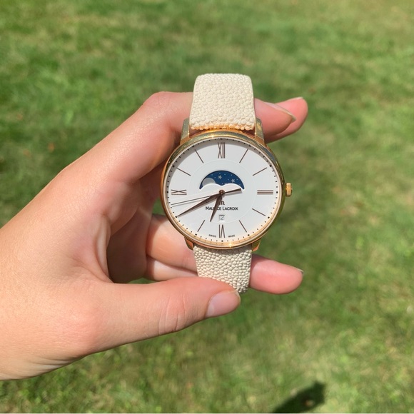 Maurice Lacroix Accessories - Rose gold Maurice Lacroix sapphire crystal stainless steel moon phase watch